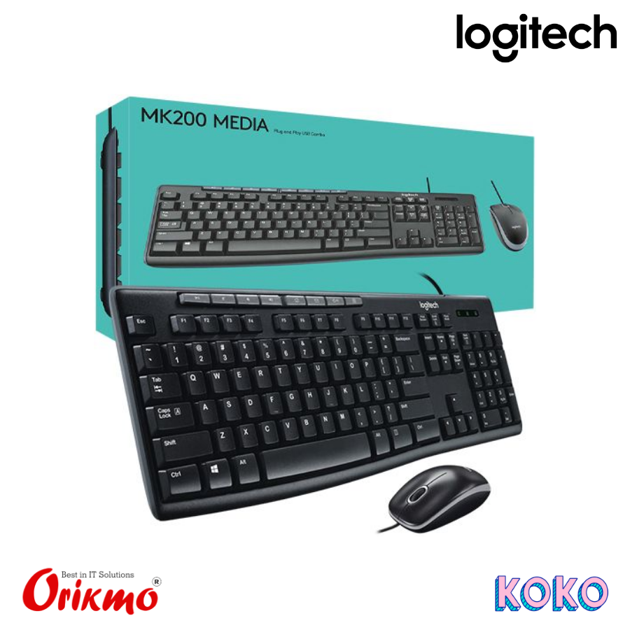 LOGITECH MK200 MEDIA CORDED KEYBOARD AND MOUSE COMBO