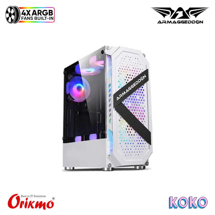 ARMAGGEDDON TRITRON PRO 200 GAMING CASING - WHITE