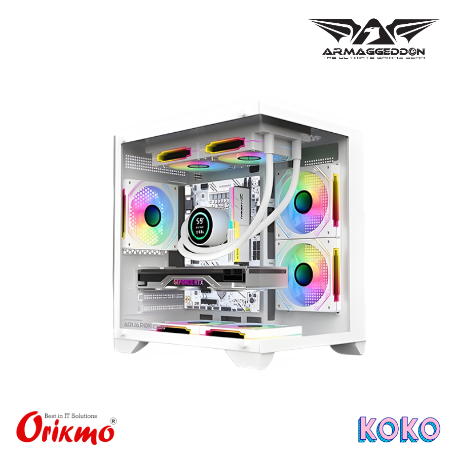 ARMAGGEDDON  AQUARON WIBO GAMING CASING - WHITE