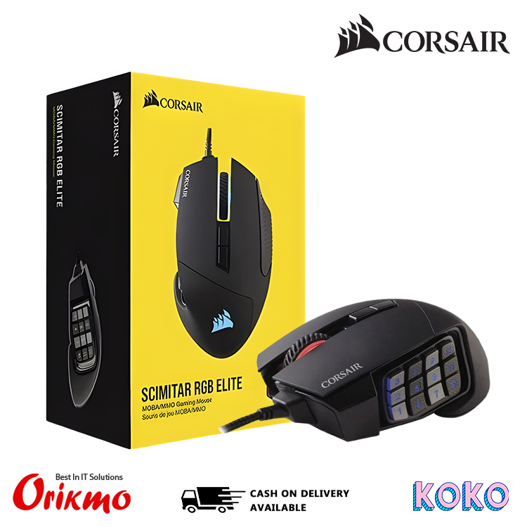 CORSAIR SCIMITAR RGB ELITE MOBA/MMO OPTICAL GAMING MOUSE CH-9304211-AP