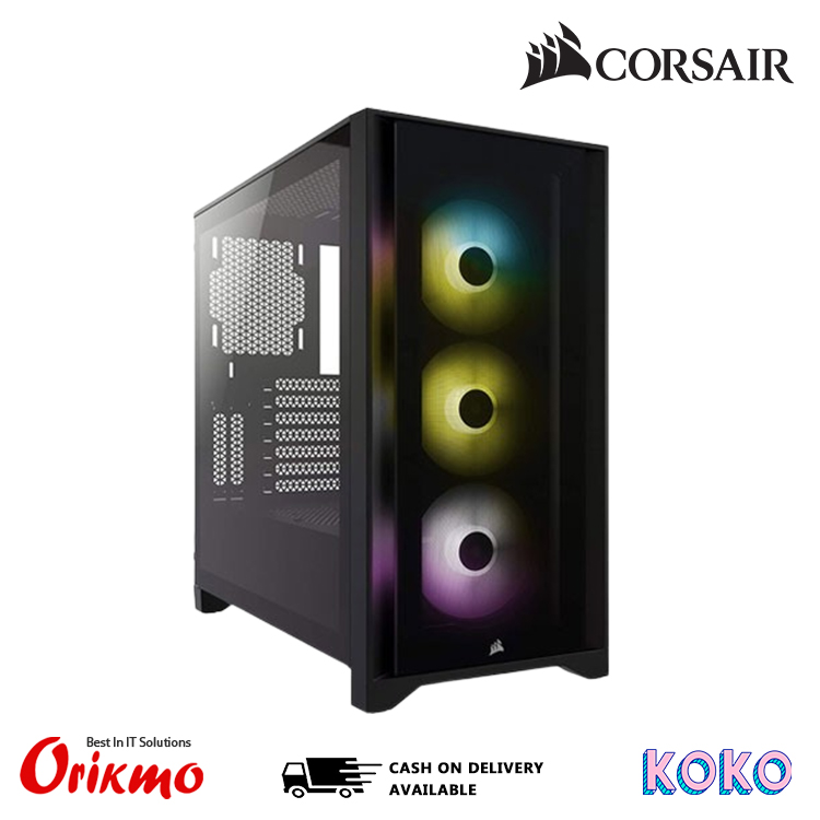 CORSAIR iCUE 4000X RGB BLACK ATX CASE CC-9011204-WW