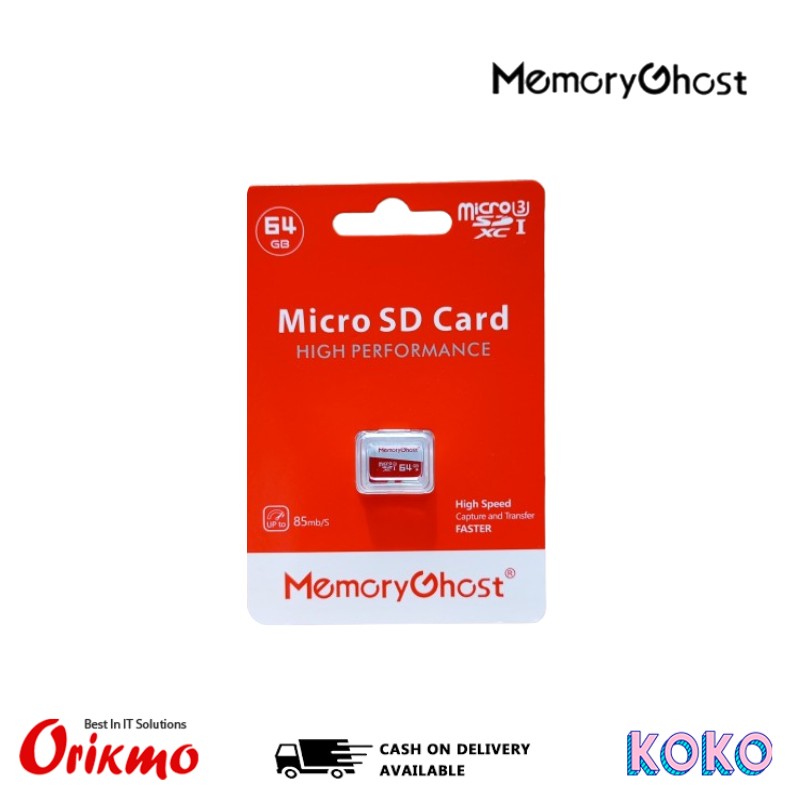 MEMORY GHOST 64GB 85MB/s MICRO SD MEMORY CARD