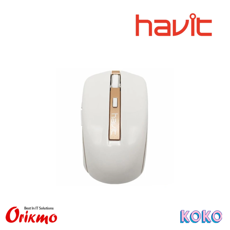 HAVIT MS951GT WIRELESS MOUSE (WHITE | GOLDEN)