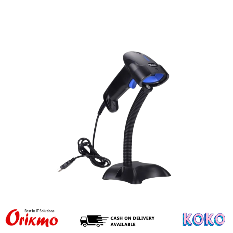 NS500 1D WIRED BARCODE SCANNER WITH STAND