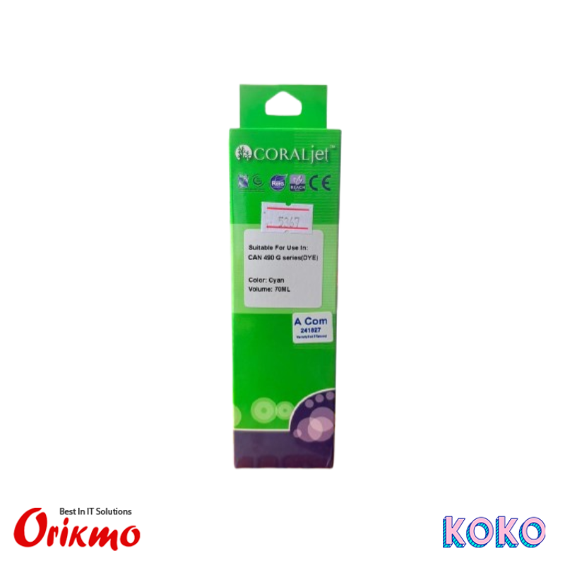 CORALJET CANON COMPATIBLE CYAN INK BOTTLE
