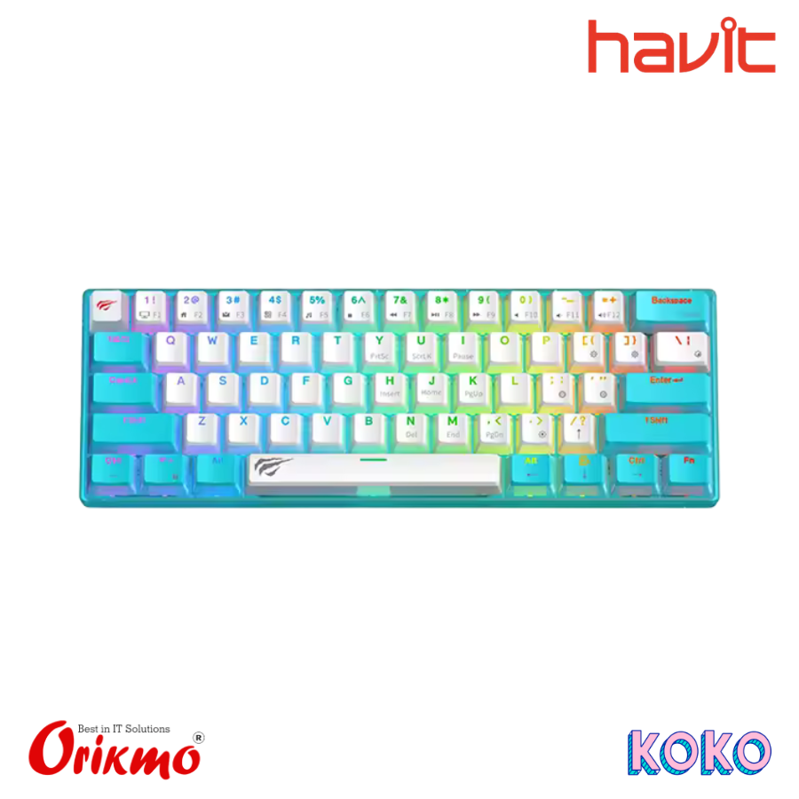 HAVIT KB903L MECHANICAL KEYBOARD - BLUE + WHITE
