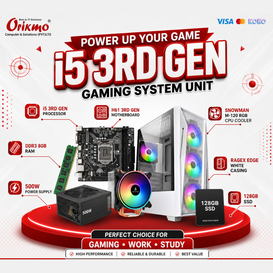 I5 3RD GEN GAMING SYSTEM UNIT (I5 3RD GEN,DDR3 8GB,500W POWER SUPPLY,128GB SSD)