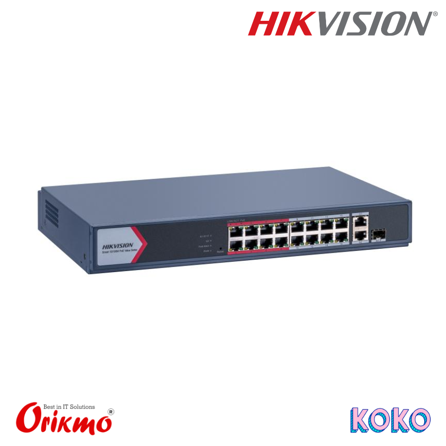HIKVISION DS-3E1318P-EI/M 16 PORT ETHERNET SMART POE SWITCH
