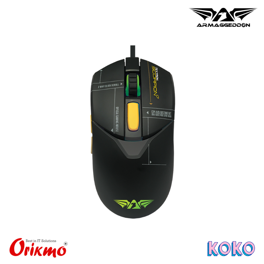 ARMAGGEDDON TEXTRON SCORPION 7 LITE WIRED GAMING MOUSE