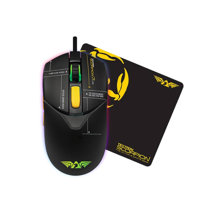 ARMAGGEDDON TEXTRON SCORPION 7 LITE WIRED GAMING MOUSE