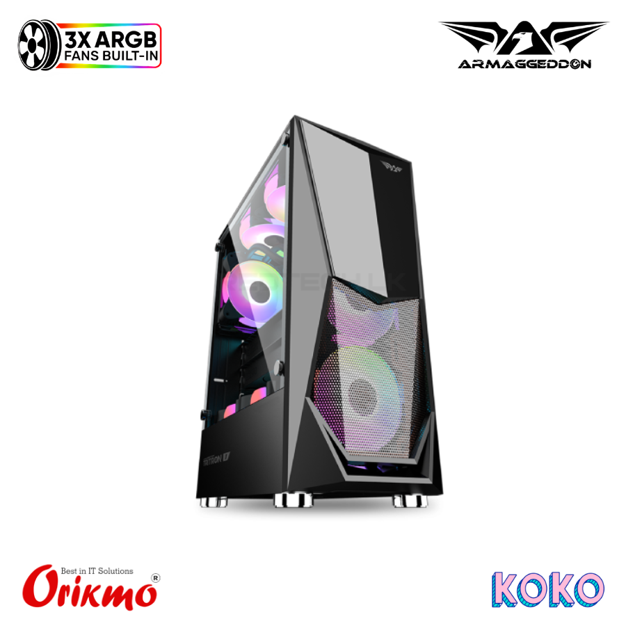 ARMAGGEDDON TRITRON 1 GAMING CASING - BLACK