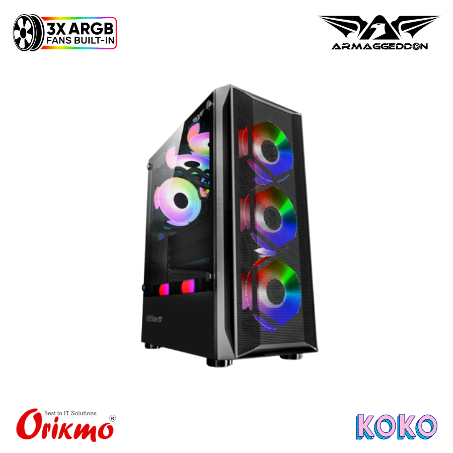 ARMAGGEDDON TRITRON 2 GAMING CASING - BLACK