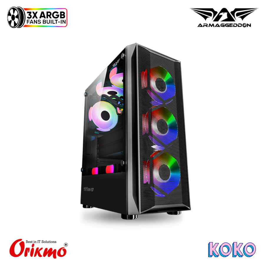 ARMAGGEDDON TRITRON 2 GAMING CASING - BLACK