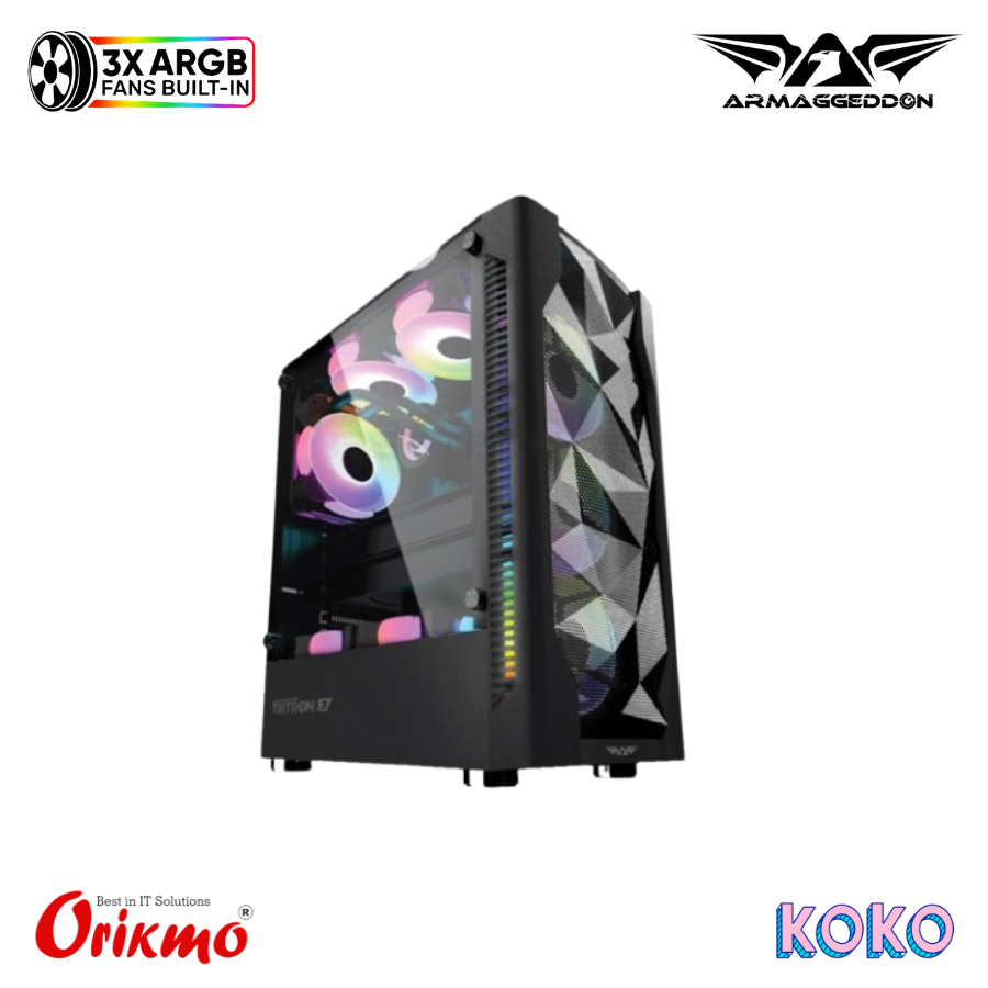ARMAGGEDDON TRITRON 3 GAMING CASING - BLACK