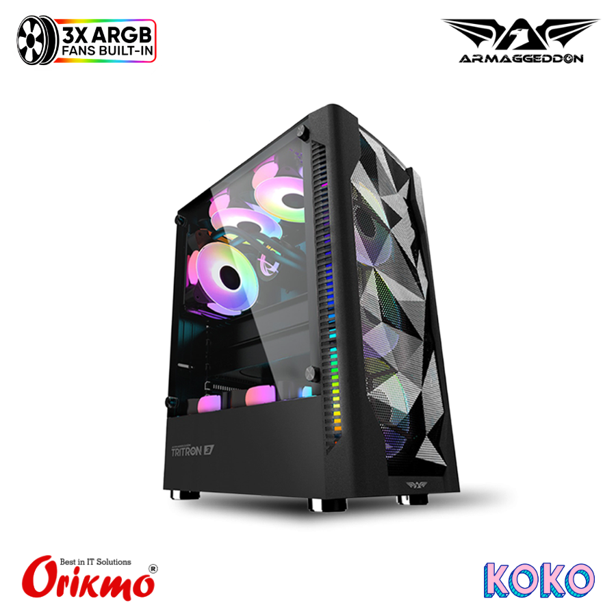 ARMAGGEDDON TRITRON 3 GAMING CASING - BLACK