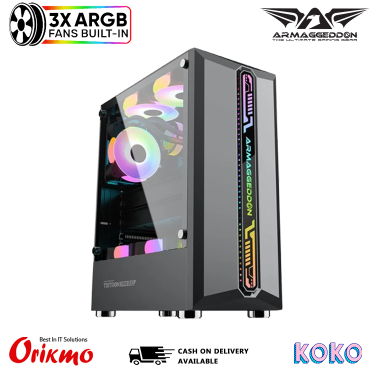 ARMAGGEDDON TRITRON PRO 300 GAMING CASING - BLACK