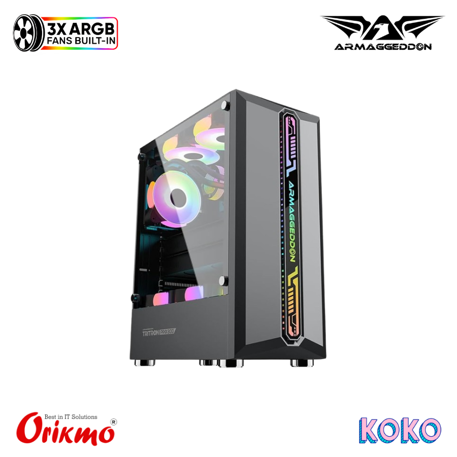 ARMAGGEDDON TRITRON PRO 300 GAMING CASING - BLACK
