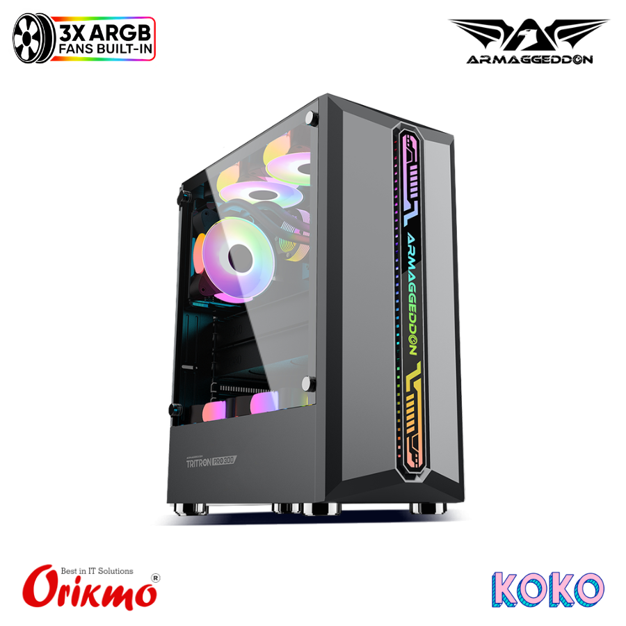 ARMAGGEDDON TRITRON PRO 300 GAMING CASING - BLACK