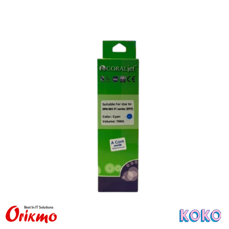 CORALJET EPSON 003 CYAN INK BOTTLE